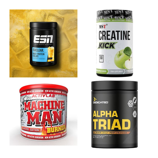 Wettkampfvorbereitung: ESN ISOCLEAR + MST Creatine + 2 weitere – alle enthaltenen Artikel