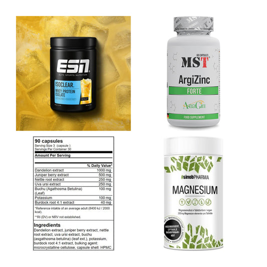 Wettkampfvorbereitung: ESN ISOCLEAR + MST ArgiZinc + 2 weitere – alle enthaltenen Artikel