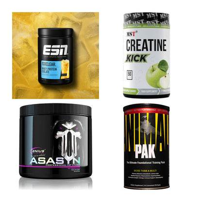 Wettkampfvorbereitung: ESN ISOCLEAR + MST Creatine + 2 weitere – alle enthaltenen Artikel