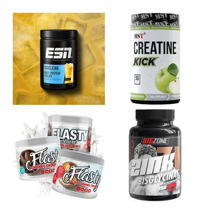 Wettkampfvorbereitung: ESN ISOCLEAR + MST Creatine + 2 weitere – alle enthaltenen Artikel