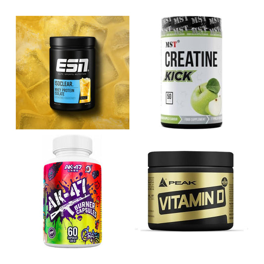 Wettkampfvorbereitung: ESN ISOCLEAR + MST Creatine + 2 weitere – alle enthaltenen Artikel