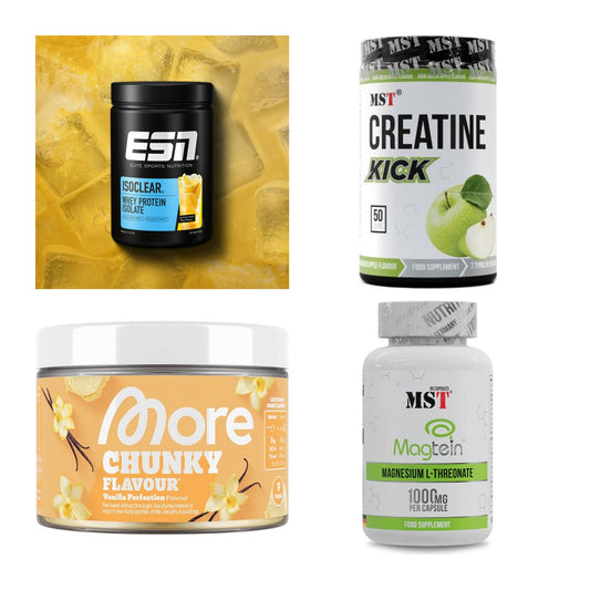 Wettkampfvorbereitung: ESN ISOCLEAR + MST Creatine + 2 weitere – alle enthaltenen Artikel