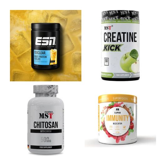 Wettkampfvorbereitung: ESN ISOCLEAR + MST Creatine + 2 weitere – alle enthaltenen Artikel