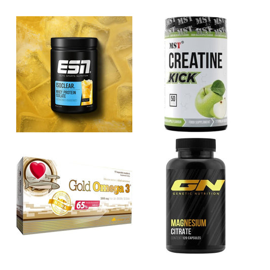 Wettkampfvorbereitung: ESN ISOCLEAR + MST Creatine + 2 weitere – alle enthaltenen Artikel