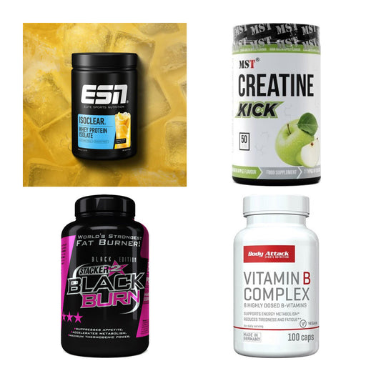 Wettkampfvorbereitung: ESN ISOCLEAR + MST Creatine + 2 weitere – alle enthaltenen Artikel