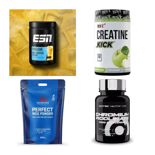 Wettkampfvorbereitung: ESN ISOCLEAR + MST Creatine + 2 weitere – alle enthaltenen Artikel