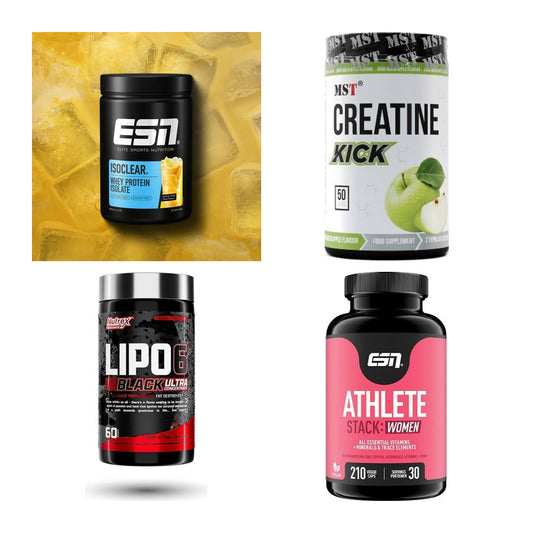 Wettkampfvorbereitung: ESN ISOCLEAR + MST Creatine + 2 weitere – alle enthaltenen Artikel