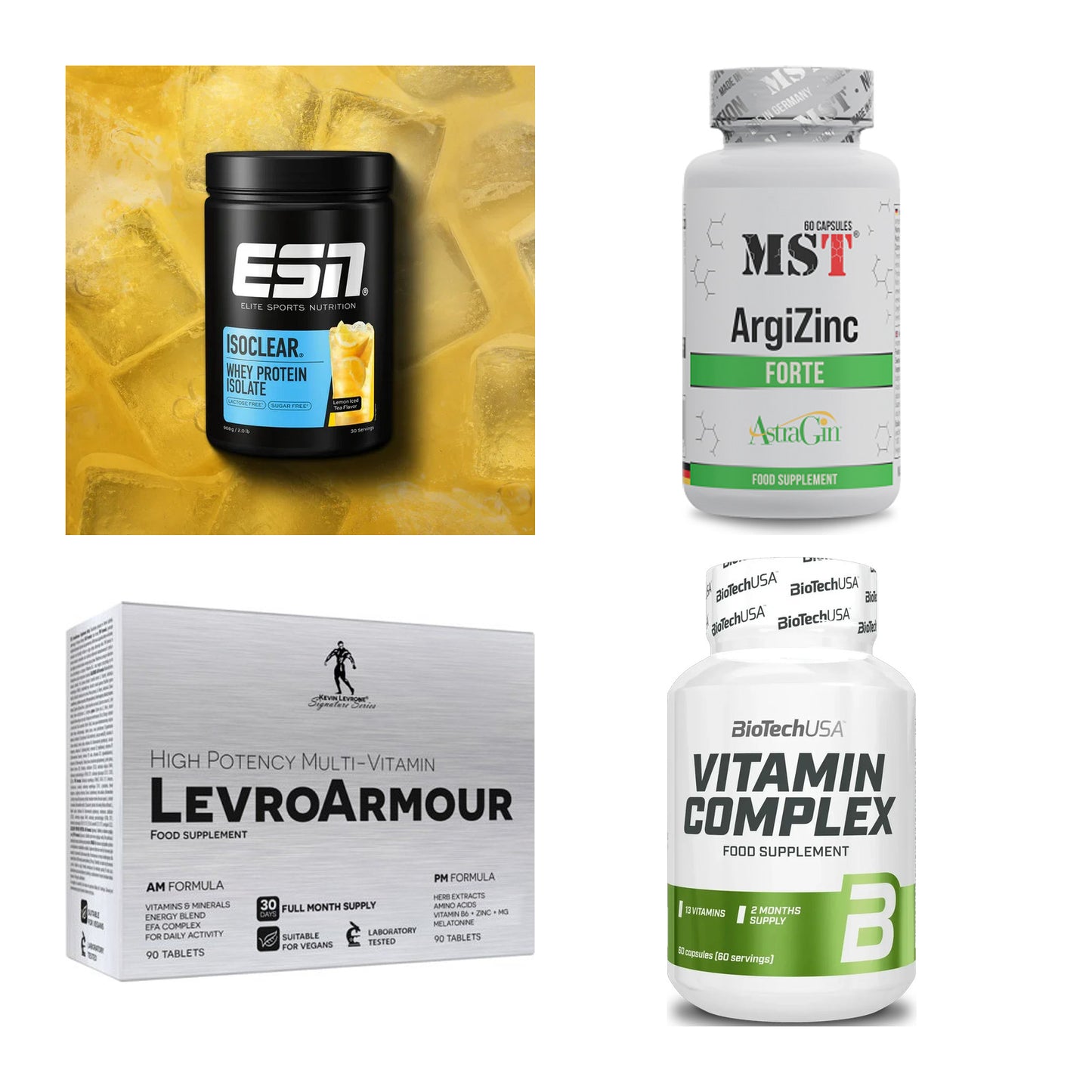 Wettkampfvorbereitung: ESN ISOCLEAR + MST ArgiZinc + 2 weitere – alle enthaltenen Artikel