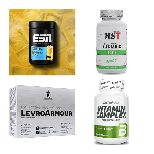 Wettkampfvorbereitung: ESN ISOCLEAR + MST ArgiZinc + 2 weitere – alle enthaltenen Artikel