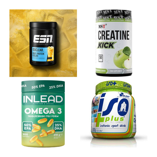 Wettkampfvorbereitung: ESN ISOCLEAR + MST Creatine + 2 weitere – alle enthaltenen Artikel