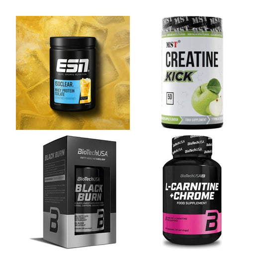 Wettkampfvorbereitung: ESN ISOCLEAR + MST Creatine + 2 weitere – alle enthaltenen Artikel