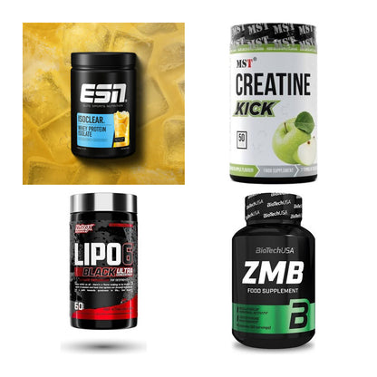 Wettkampfvorbereitung: ESN ISOCLEAR + MST Creatine + 2 weitere – alle enthaltenen Artikel