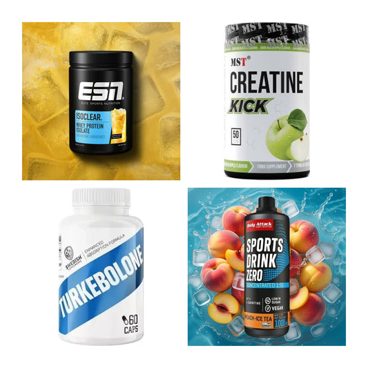 Wettkampfvorbereitung: ESN ISOCLEAR + MST Creatine + 2 weitere – alle enthaltenen Artikel