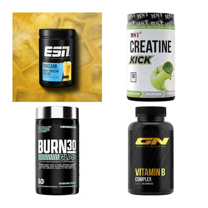 Wettkampfvorbereitung: ESN ISOCLEAR + MST Creatine + 2 weitere – alle enthaltenen Artikel