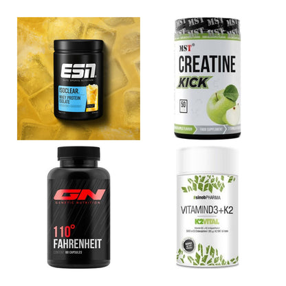 Wettkampfvorbereitung: ESN ISOCLEAR + MST Creatine + 2 weitere – alle enthaltenen Artikel
