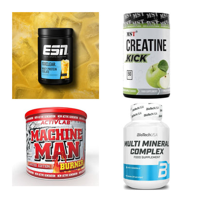Wettkampfvorbereitung: ESN ISOCLEAR + MST Creatine + 2 weitere – alle enthaltenen Artikel