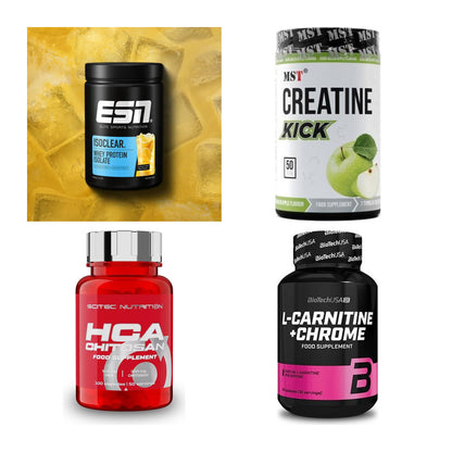 Wettkampfvorbereitung: ESN ISOCLEAR + MST Creatine + 2 weitere – alle enthaltenen Artikel