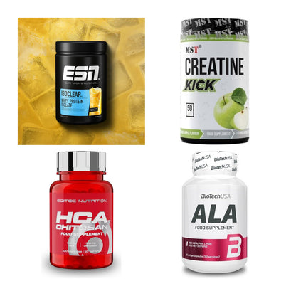 Wettkampfvorbereitung: ESN ISOCLEAR + MST Creatine + 2 weitere – alle enthaltenen Artikel