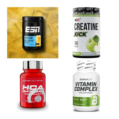 Wettkampfvorbereitung: ESN ISOCLEAR + MST Creatine + 2 weitere – alle enthaltenen Artikel