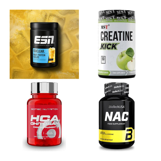 Wettkampfvorbereitung: ESN ISOCLEAR + MST Creatine + 2 weitere – alle enthaltenen Artikel