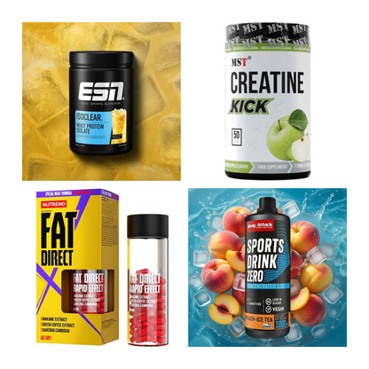 Wettkampfvorbereitung: ESN ISOCLEAR + MST Creatine + 2 weitere – alle enthaltenen Artikel