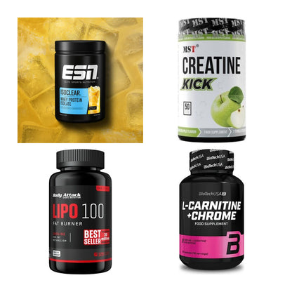 Wettkampfvorbereitung: ESN ISOCLEAR + MST Creatine + 2 weitere – alle enthaltenen Artikel