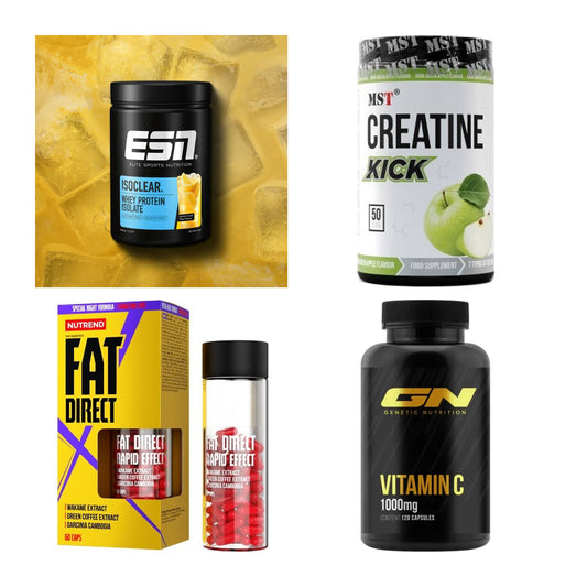 Wettkampfvorbereitung: ESN ISOCLEAR + MST Creatine + 2 weitere – alle enthaltenen Artikel