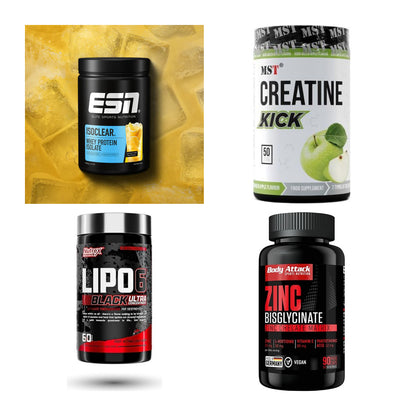 Wettkampfvorbereitung: ESN ISOCLEAR + MST Creatine + 2 weitere – alle enthaltenen Artikel