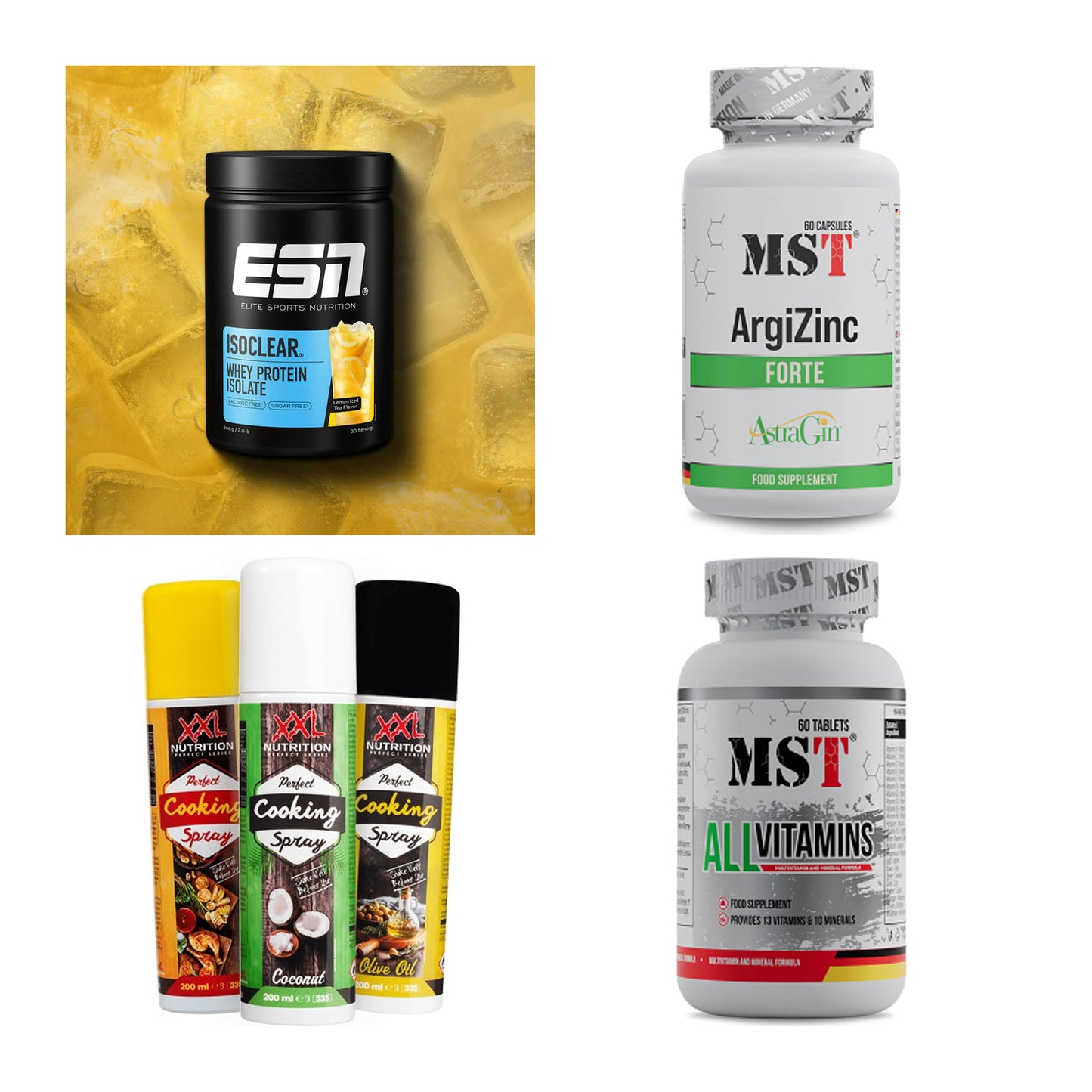 Wettkampfvorbereitung: ESN ISOCLEAR + MST ArgiZinc + 2 weitere – alle enthaltenen Artikel