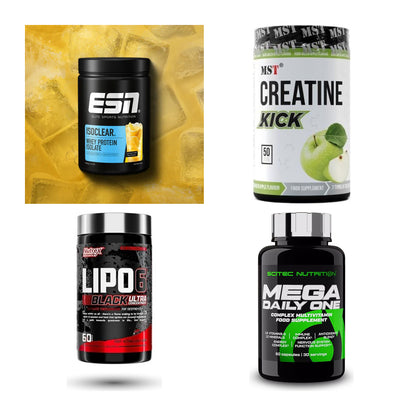 Wettkampfvorbereitung: ESN ISOCLEAR + MST Creatine + 2 weitere – alle enthaltenen Artikel