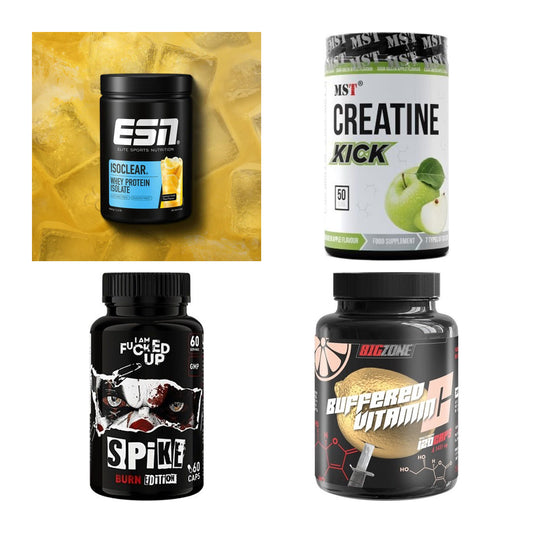 Wettkampfvorbereitung: ESN ISOCLEAR + MST Creatine + 2 weitere – alle enthaltenen Artikel