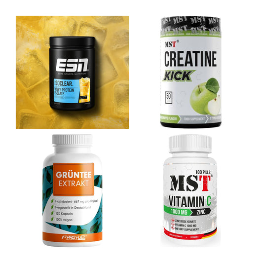Wettkampfvorbereitung: ESN ISOCLEAR + MST Creatine + 2 weitere – alle enthaltenen Artikel