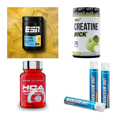 Wettkampfvorbereitung: ESN ISOCLEAR + MST Creatine + 2 weitere – alle enthaltenen Artikel