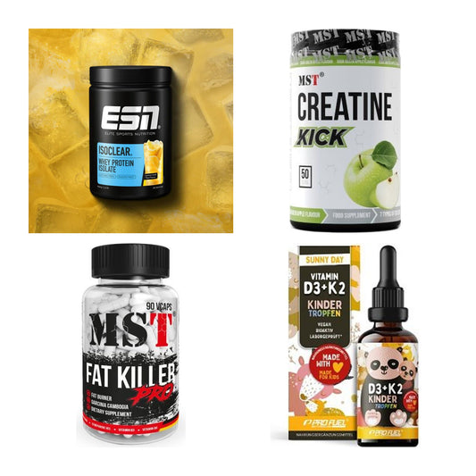 Wettkampfvorbereitung: ESN ISOCLEAR + MST Creatine + 2 weitere – alle enthaltenen Artikel