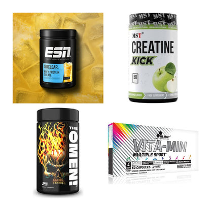 Wettkampfvorbereitung: ESN ISOCLEAR + MST Creatine + 2 weitere – alle enthaltenen Artikel