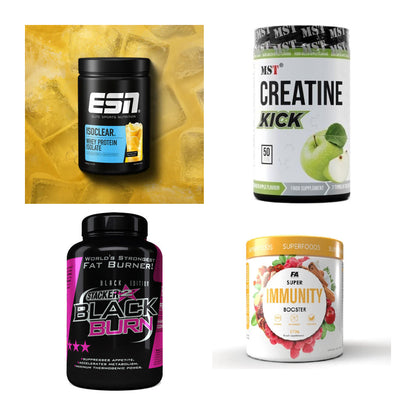 Wettkampfvorbereitung: ESN ISOCLEAR + MST Creatine + 2 weitere – alle enthaltenen Artikel