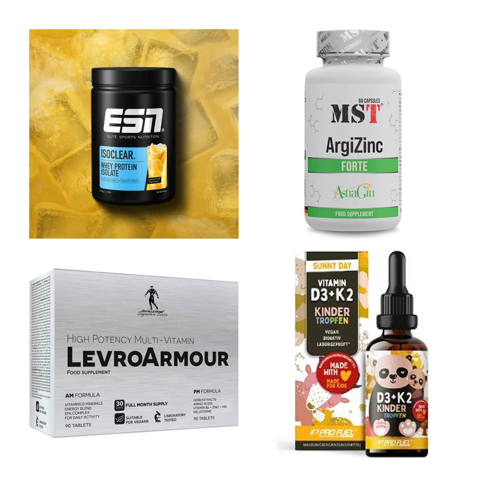 Wettkampfvorbereitung: ESN ISOCLEAR + MST ArgiZinc + 2 weitere – alle enthaltenen Artikel