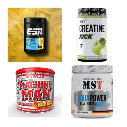 Wettkampfvorbereitung: ESN ISOCLEAR + MST Creatine + 2 weitere – alle enthaltenen Artikel
