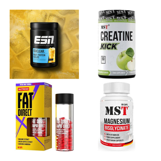 Wettkampfvorbereitung: ESN ISOCLEAR + MST Creatine + 2 weitere – alle enthaltenen Artikel