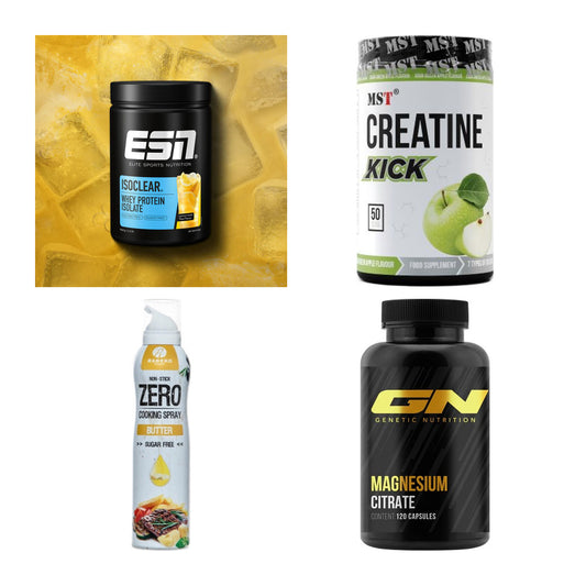Wettkampfvorbereitung: ESN ISOCLEAR + MST Creatine + 2 weitere – alle enthaltenen Artikel