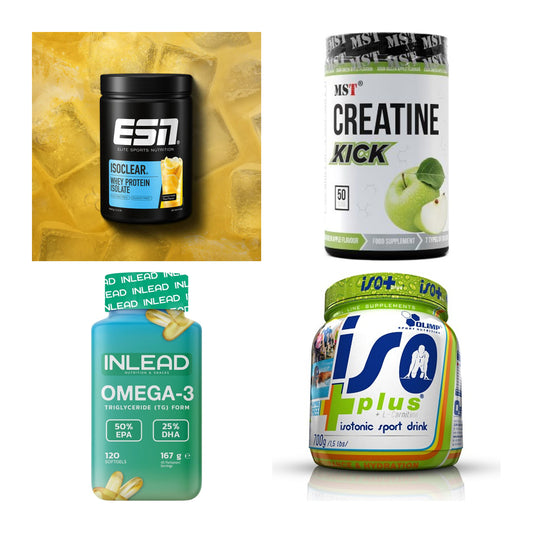Wettkampfvorbereitung: ESN ISOCLEAR + MST Creatine + 2 weitere – alle enthaltenen Artikel