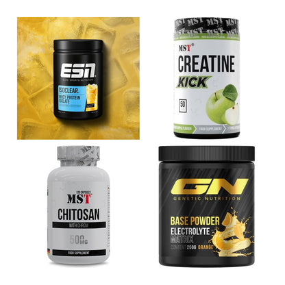 Wettkampfvorbereitung: ESN ISOCLEAR + MST Creatine + 2 weitere – alle enthaltenen Artikel