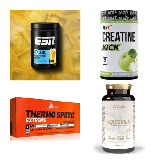 Wettkampfvorbereitung: ESN ISOCLEAR + MST Creatine + 2 weitere – alle enthaltenen Artikel