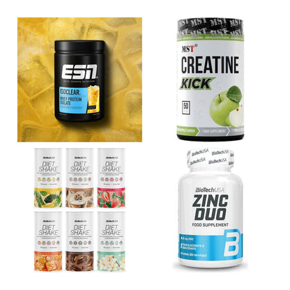 Wettkampfvorbereitung: ESN ISOCLEAR + MST Creatine + 2 weitere – alle enthaltenen Artikel
