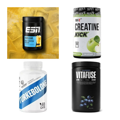 Wettkampfvorbereitung: ESN ISOCLEAR + MST Creatine + 2 weitere – alle enthaltenen Artikel