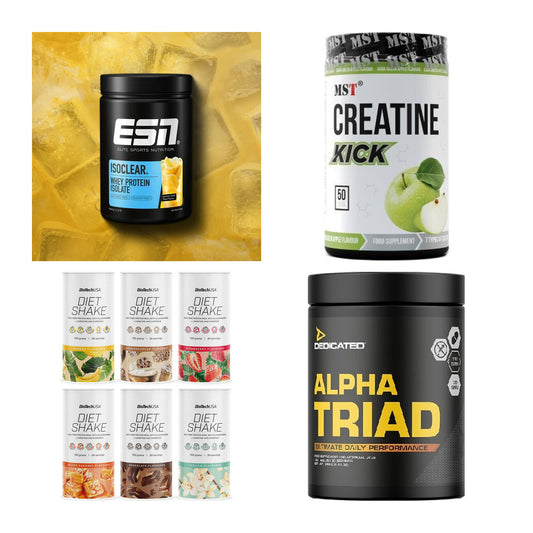 Wettkampfvorbereitung: ESN ISOCLEAR + MST Creatine + 2 weitere – alle enthaltenen Artikel