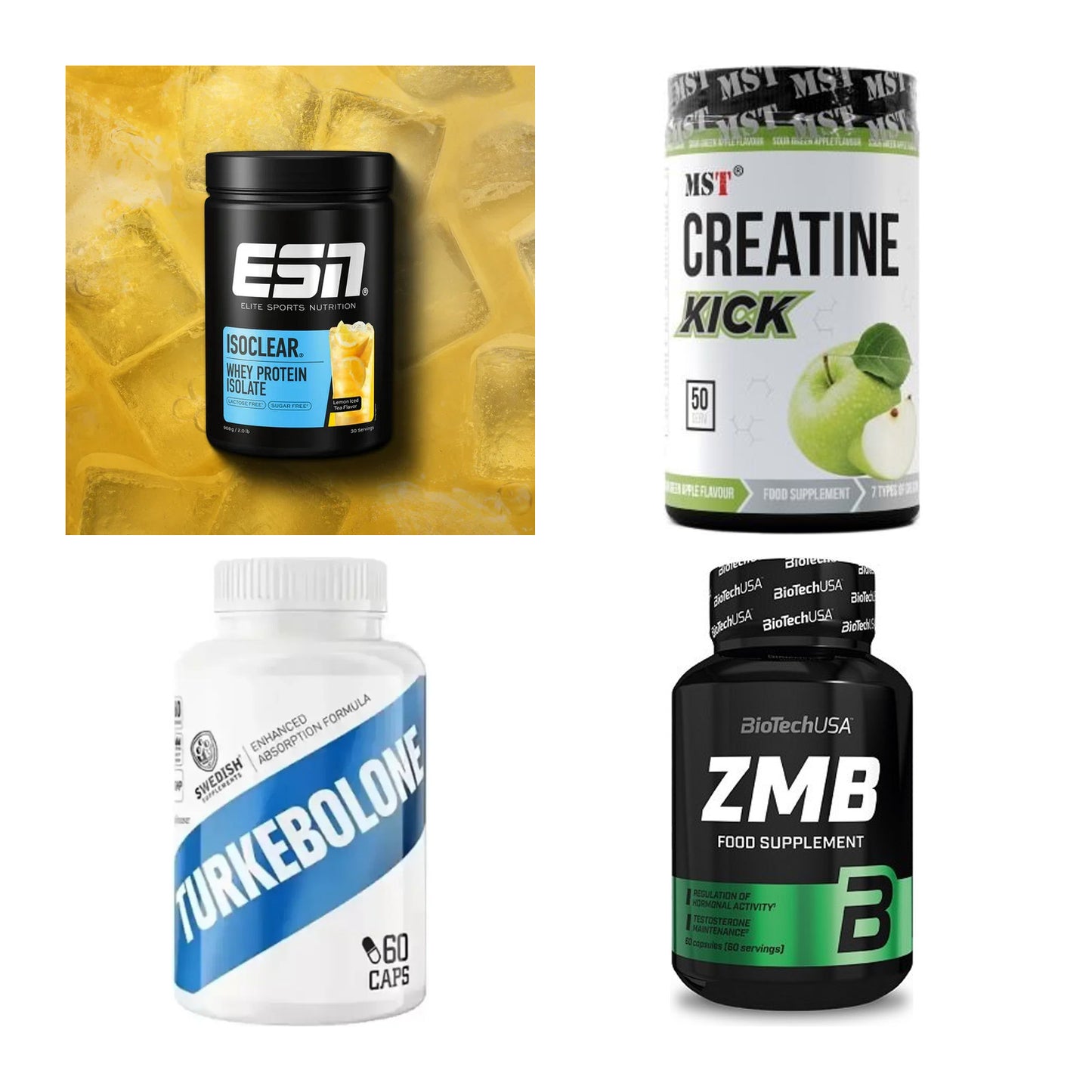 Wettkampfvorbereitung: ESN ISOCLEAR + MST Creatine + 2 weitere – alle enthaltenen Artikel