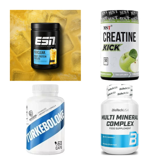 Wettkampfvorbereitung: ESN ISOCLEAR + MST Creatine + 2 weitere – alle enthaltenen Artikel