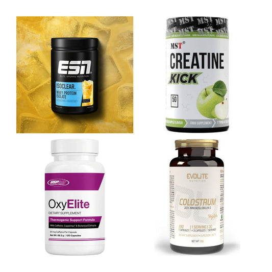 Wettkampfvorbereitung: ESN ISOCLEAR + MST Creatine + 2 weitere – alle enthaltenen Artikel