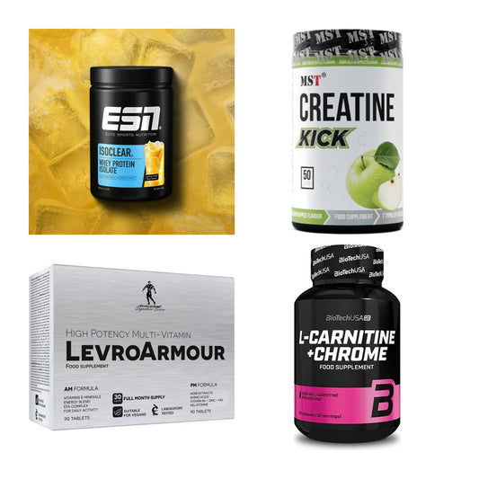 Wettkampfvorbereitung: ESN ISOCLEAR + MST Creatine + 2 weitere – alle enthaltenen Artikel